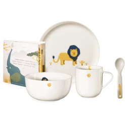 ASA Selection Kindergeschirrset 5-teilig Löwe Weiß Glänzend