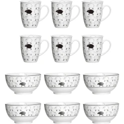 Ritzenhoff & Breker GmbH & Co. KG Frühstücksset Funny Sheep Schwarz-weiß