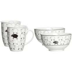 Ritzenhoff & Breker GmbH & Co. KG Frühstücksset Funny Sheep Schwarz-weiß