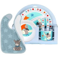 Sterntaler Kindergeschirr Mit Lätzchen Ben Bär 6er Set Dunkelblau